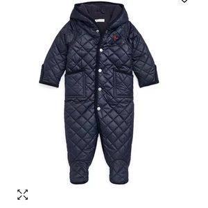 Ralph Lauren Baby Boy Bunting in Newport Navy (Navy Blue), Size 3 Months.
